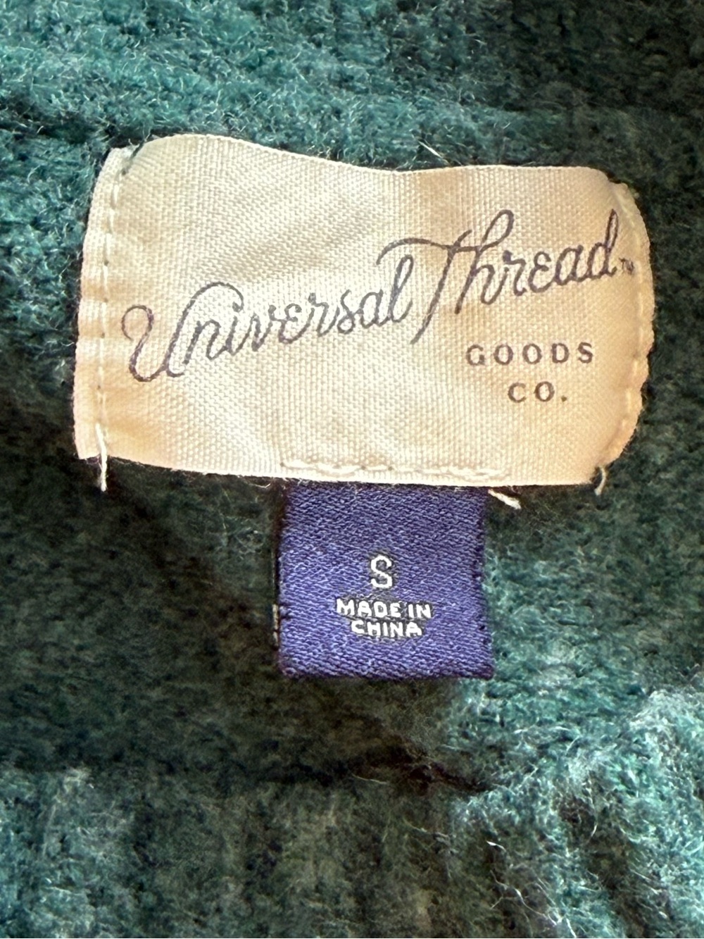 Universal Thread Women's Teal Green Cropped Ribbed Knit Sweater Size S - Picture 3 of 7